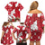 Denmark Christmas Family Matching Off Shoulder Short Dress and Hawaiian Shirt Coquette Bow With Swan - Wonder Print Shop