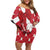 Denmark Christmas Family Matching Off Shoulder Short Dress and Hawaiian Shirt Coquette Bow With Swan - Wonder Print Shop