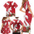 Denmark Christmas Family Matching Short Sleeve Bodycon Dress and Hawaiian Shirt Coquette Bow With Swan - Wonder Print Shop