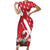 Denmark Christmas Family Matching Short Sleeve Bodycon Dress and Hawaiian Shirt Coquette Bow With Swan - Wonder Print Shop