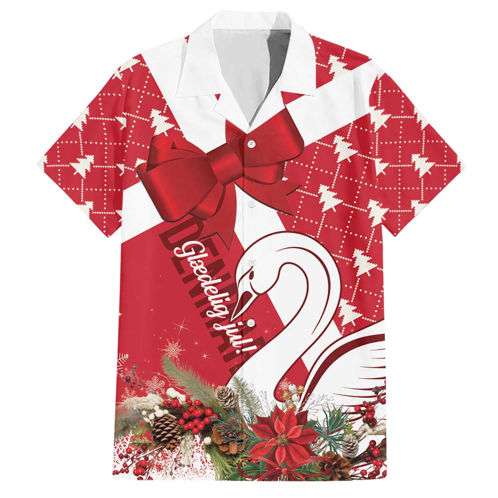 Denmark Christmas Hawaiian Shirt Coquette Bow With Swan - Wonder Print Shop