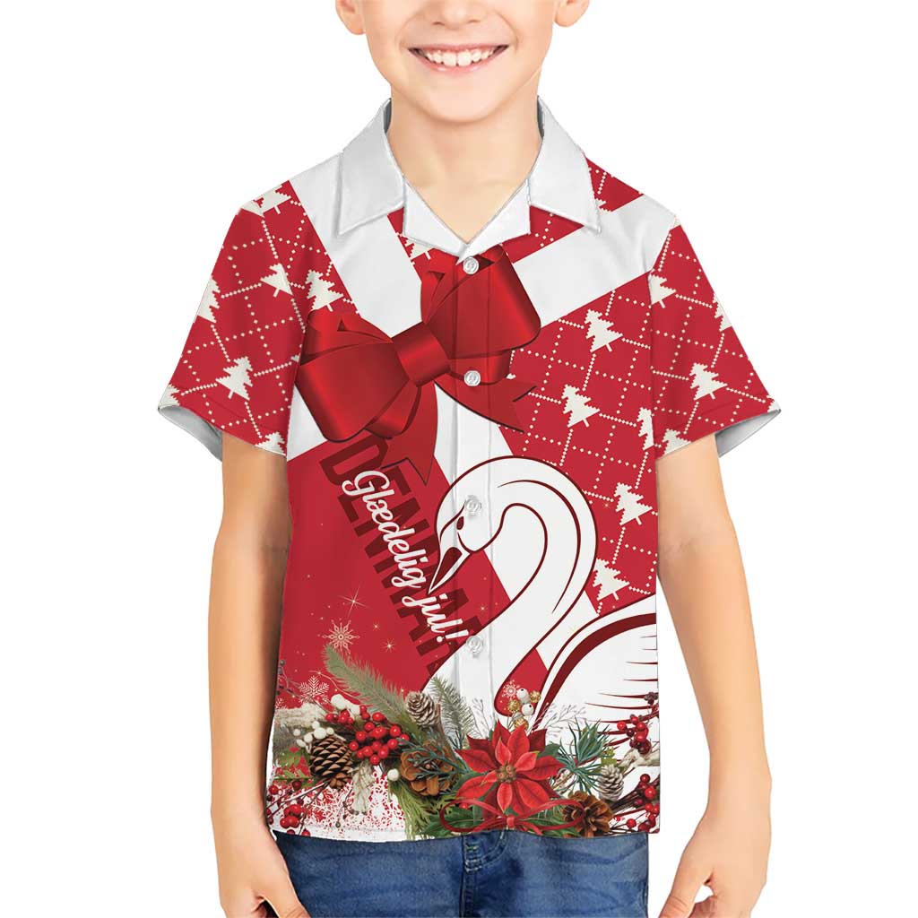 Denmark Christmas Kid Hawaiian Shirt Coquette Bow With Swan - Wonder Print Shop