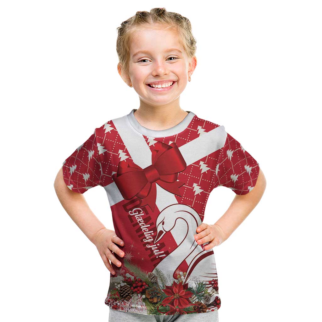 Denmark Christmas Kid T Shirt Coquette Bow With Swan - Wonder Print Shop