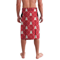 Red Christmas tree print lavalava skirt with elastic waistband