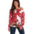 Denmark Christmas Off Shoulder Sweater Coquette Bow With Swan - Wonder Print Shop