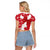 Denmark Christmas Raglan Cropped T Shirt Coquette Bow With Swan - Wonder Print Shop