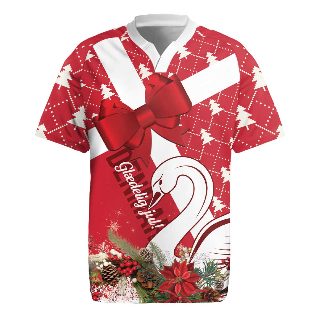 Denmark Christmas Rugby Jersey Coquette Bow With Swan - Wonder Print Shop