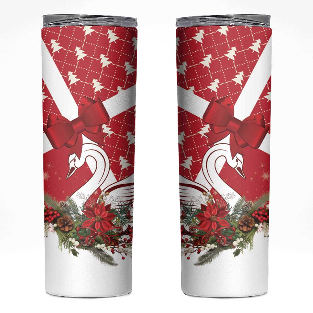 Denmark Christmas Skinny Tumbler Coquette Bow With Swan