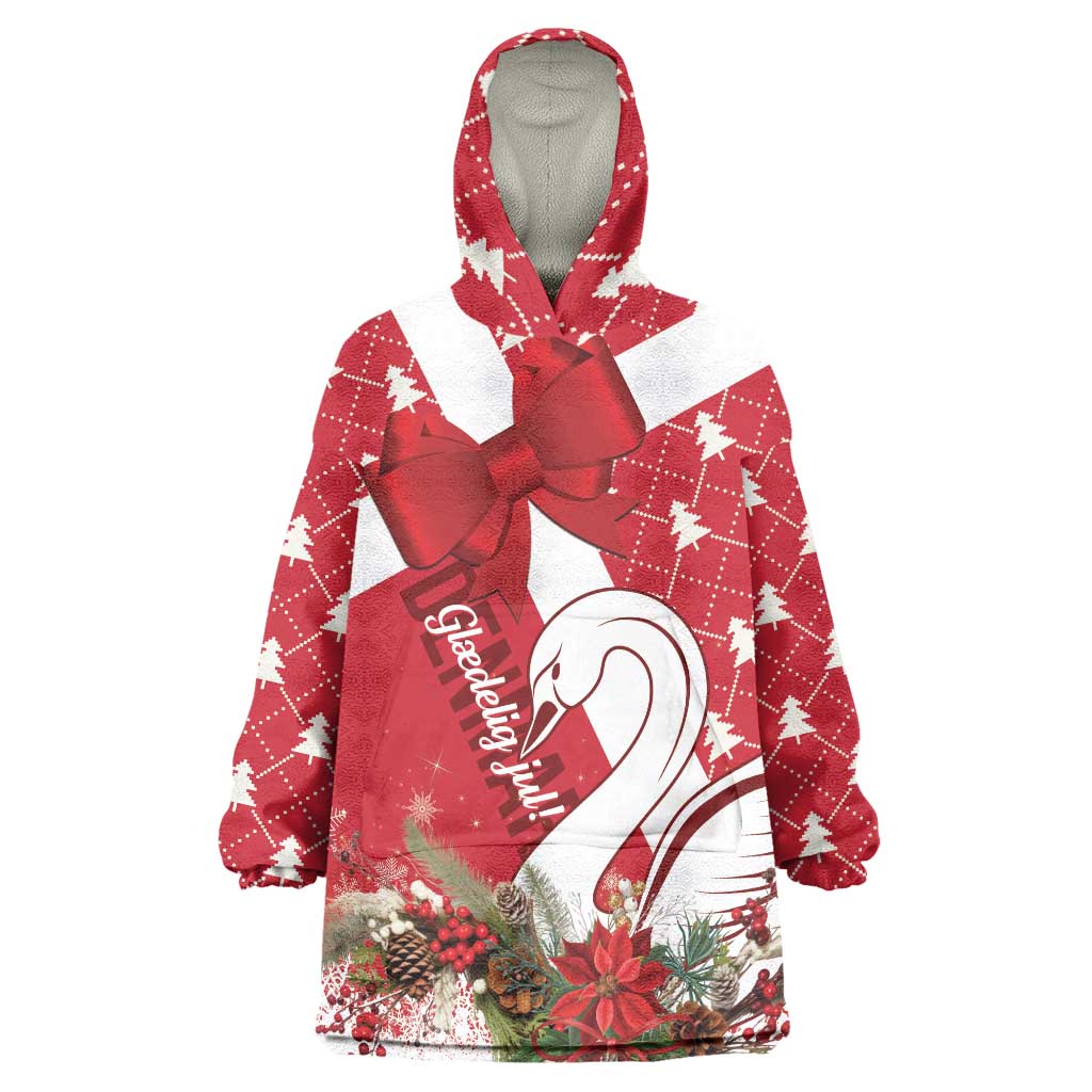 Denmark Christmas Wearable Blanket Hoodie Coquette Bow With Swan