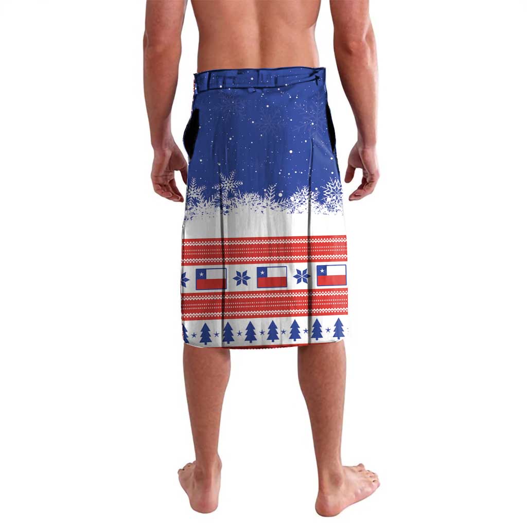Blue Christmas sarong skirt with patriotic stars and trees pattern