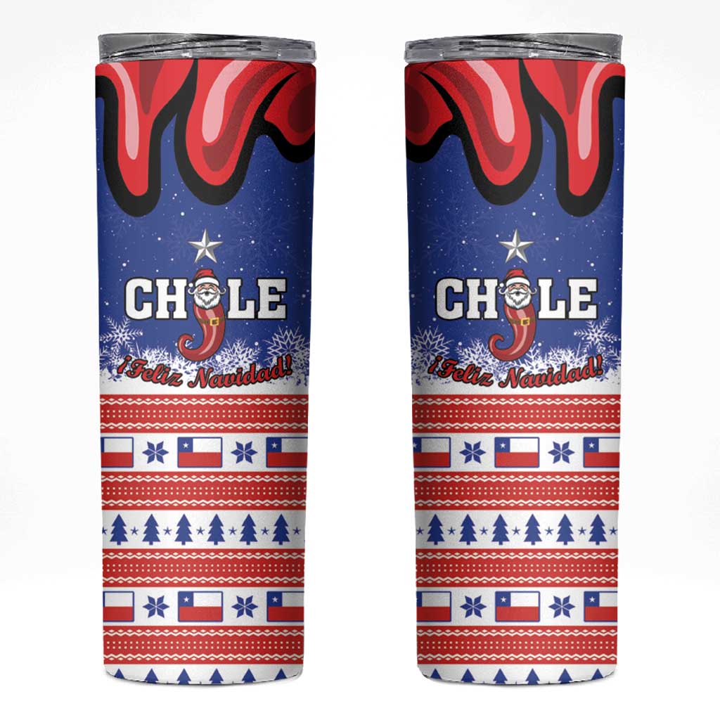 Feliz Navidad Chile Santa Claus Skinny Tumbler Chilli Christmas