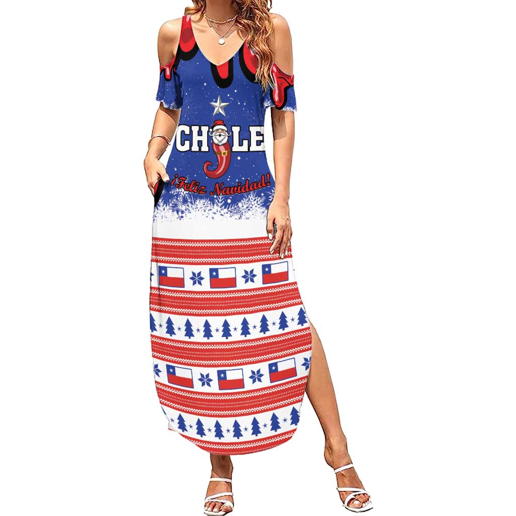 Personalized Feliz Navidad Chile Santa Claus Summer Maxi Dress Chilli Christmas - Wonder Print Shop