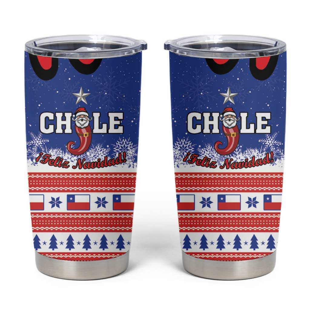 Feliz Navidad Chile Santa Claus Tumbler Cup Chilli Christmas