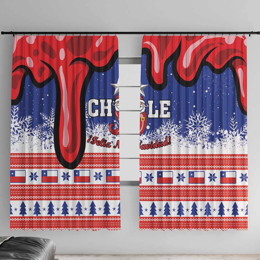 Feliz Navidad Chile Santa Claus Window Curtain Chilli Christmas