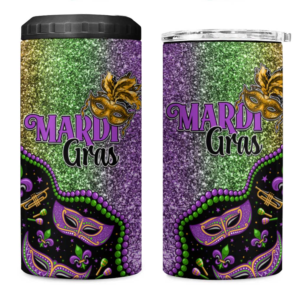 Mardi Gras 4 in 1 Can Cooler Tumbler Colorful Style - Wonder Print Shop