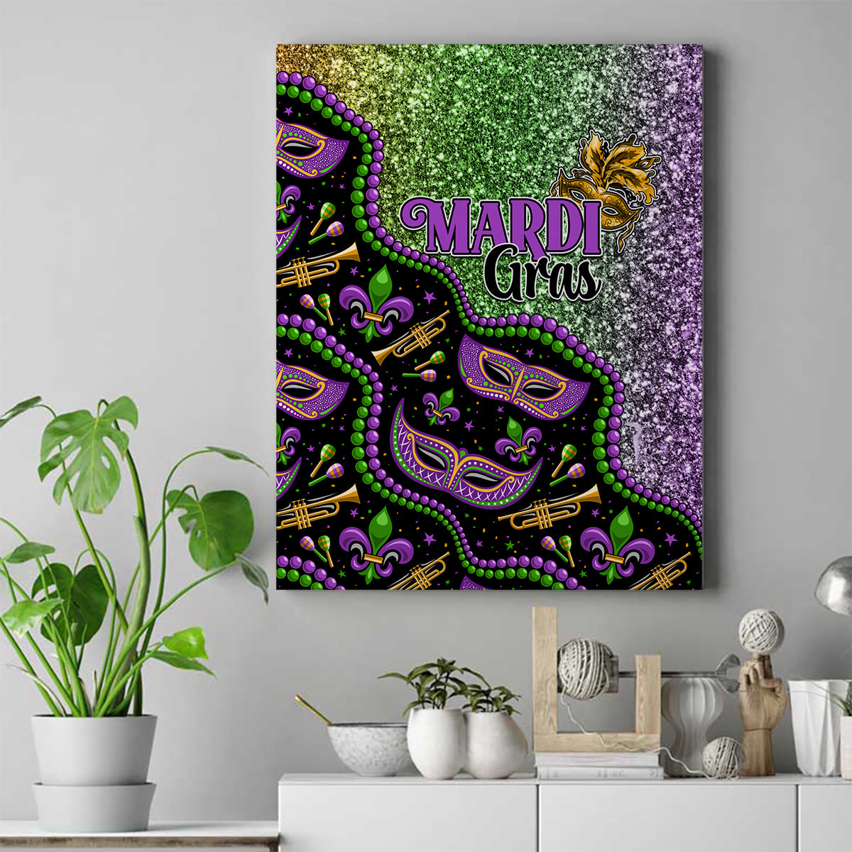 Mardi Gras Canvas Wall Art Colorful Style - Wonder Print Shop