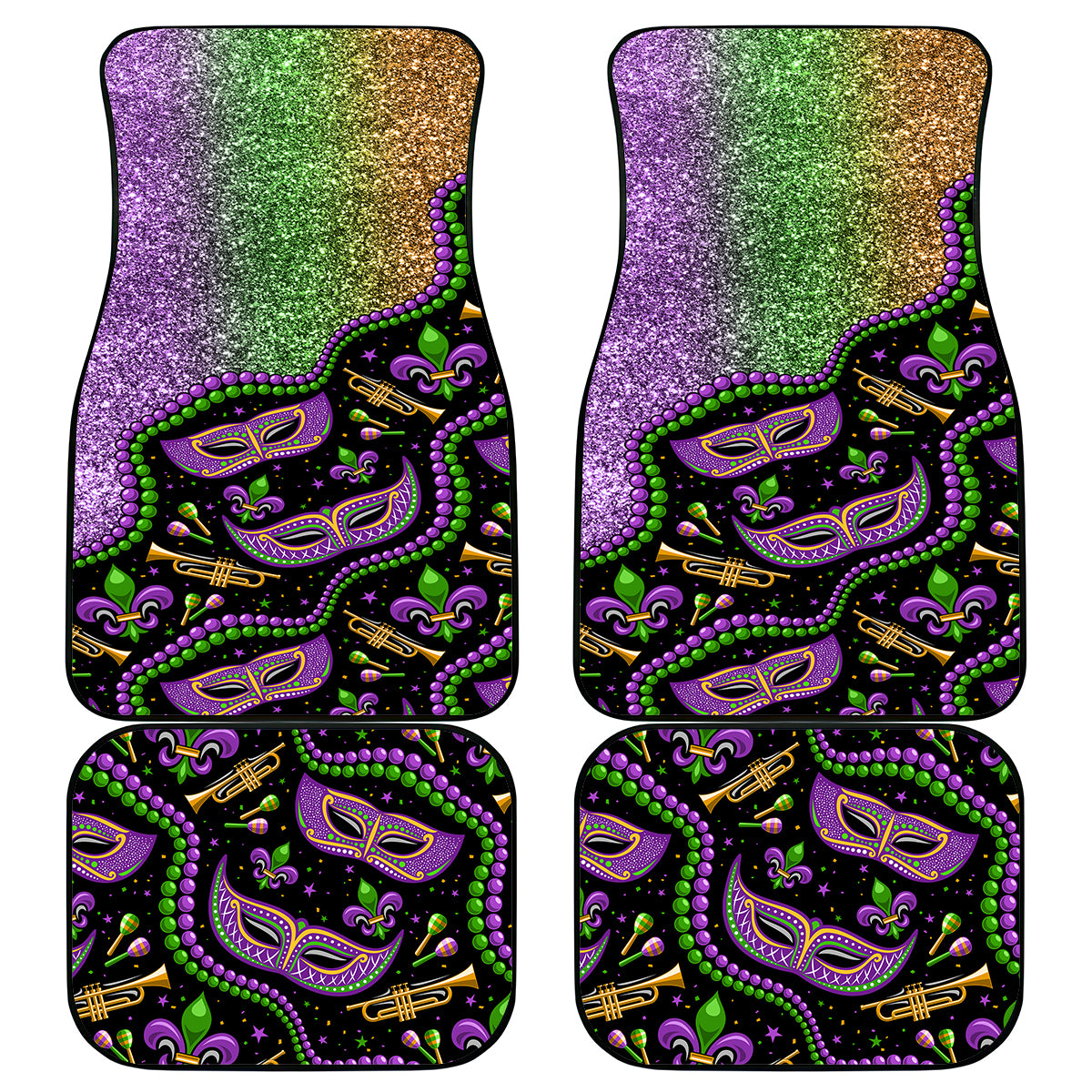 Mardi Gras Car Mats Colorful Style - Wonder Print Shop