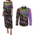 Mardi Gras Couples Matching Puletasi Dress and Long Sleeve Button Shirt Colorful Style - Wonder Print Shop