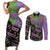 Mardi Gras Couples Matching Short Sleeve Bodycon Dress and Long Sleeve Button Shirt Colorful Style - Wonder Print Shop