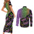 Mardi Gras Couples Matching Short Sleeve Bodycon Dress and Long Sleeve Button Shirt Colorful Style - Wonder Print Shop