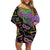 Mardi Gras Family Matching Off Shoulder Short Dress and Hawaiian Shirt Colorful Style - Wonder Print Shop