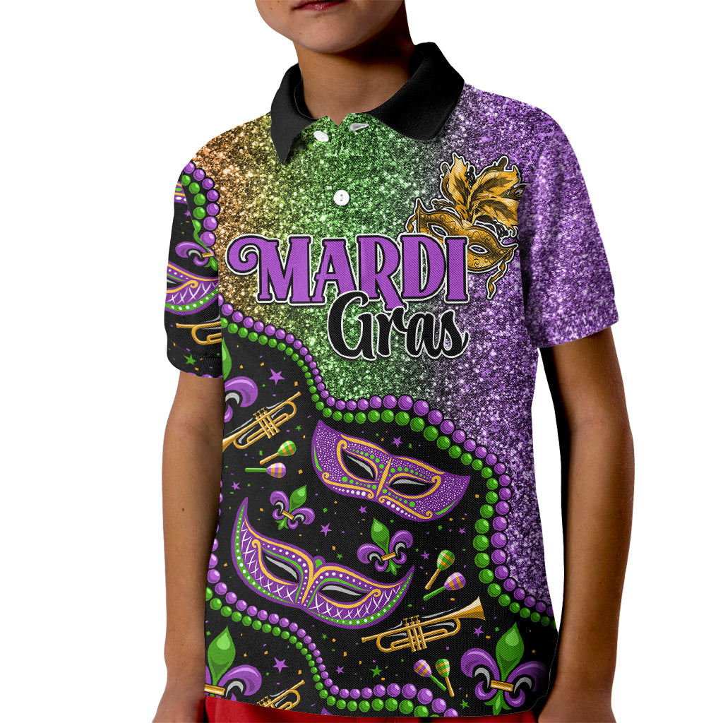 Mardi Gras Kid Polo Shirt Colorful Style - Wonder Print Shop