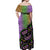 Mardi Gras Off Shoulder Maxi Dress Colorful Style - Wonder Print Shop