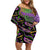 Mardi Gras Off Shoulder Short Dress Colorful Style - Wonder Print Shop