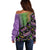 Mardi Gras Off Shoulder Sweater Colorful Style - Wonder Print Shop