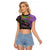 Mardi Gras Raglan Cropped T Shirt Colorful Style - Wonder Print Shop