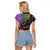 Mardi Gras Raglan Cropped T Shirt Colorful Style - Wonder Print Shop