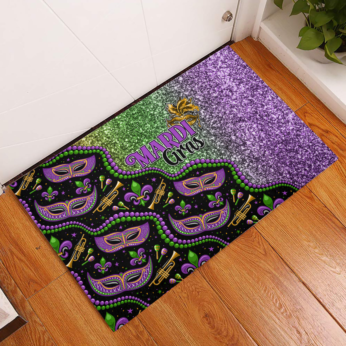 Mardi Gras Rubber Doormat Colorful Style - Wonder Print Shop