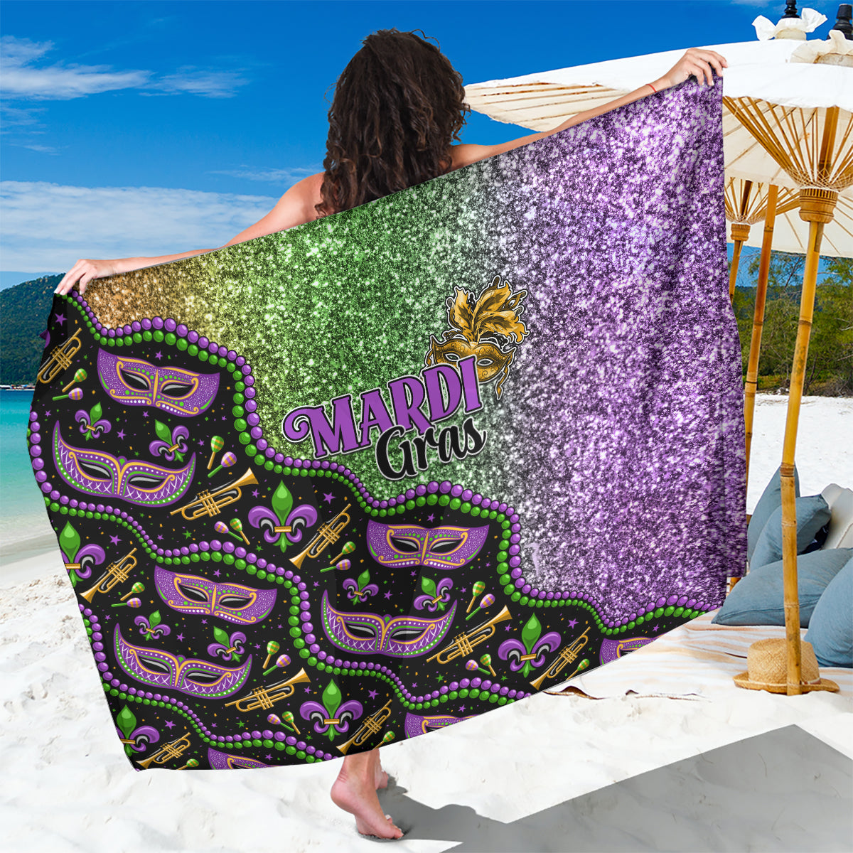 Mardi Gras Sarong Colorful Style - Wonder Print Shop