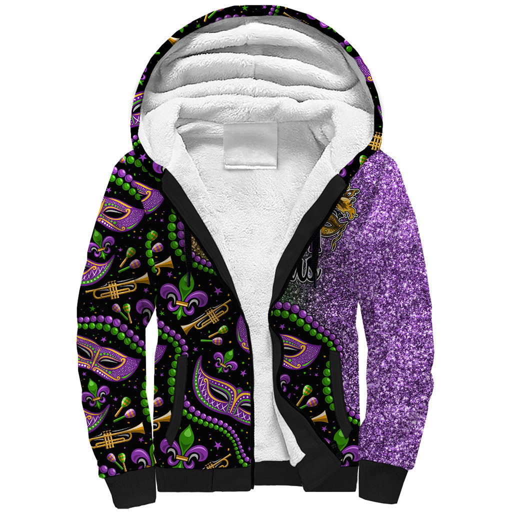 Mardi Gras Sherpa Hoodie Colorful Style - Wonder Print Shop