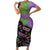 Mardi Gras Short Sleeve Bodycon Dress Colorful Style - Wonder Print Shop