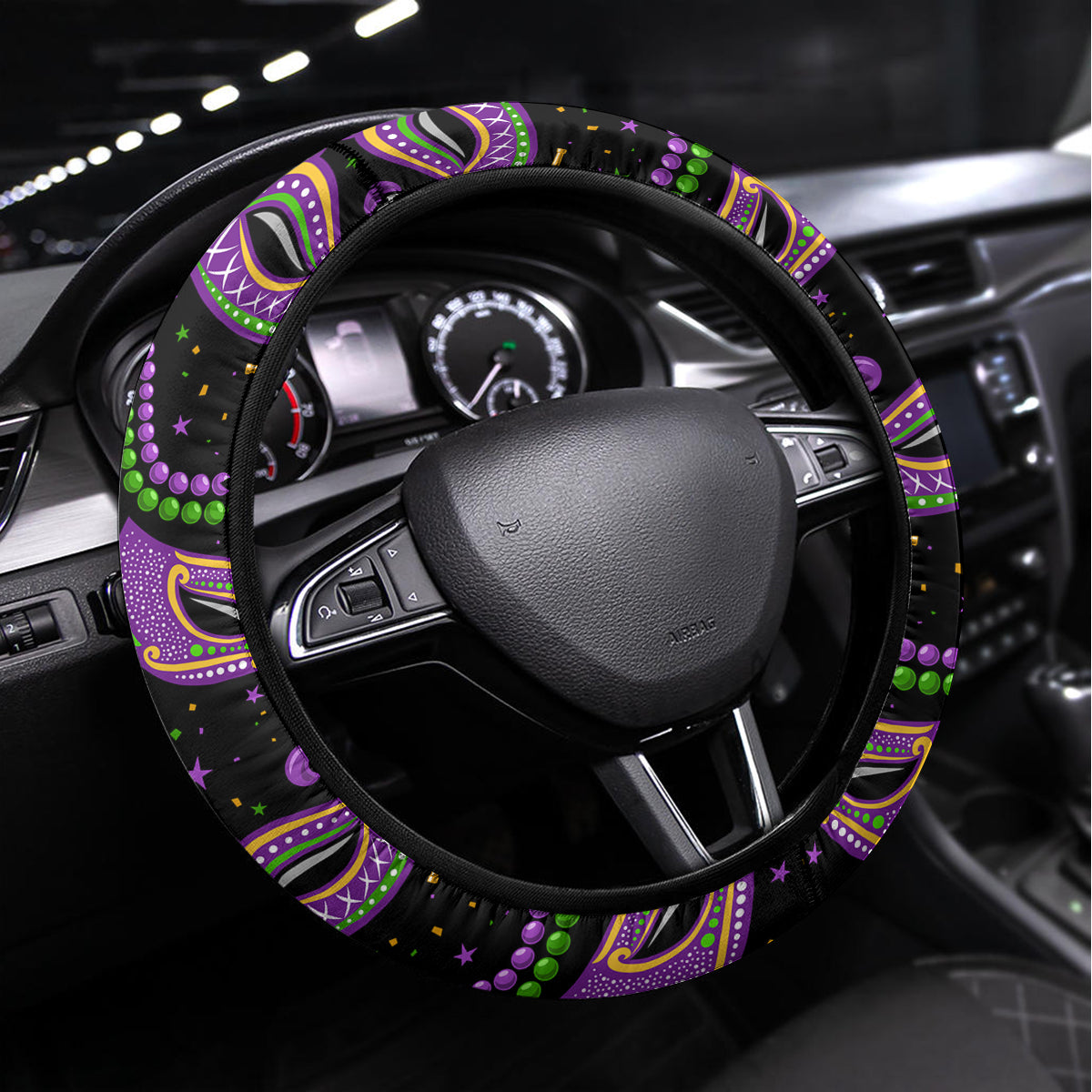 Mardi Gras Steering Wheel Cover Colorful Style - Wonder Print Shop