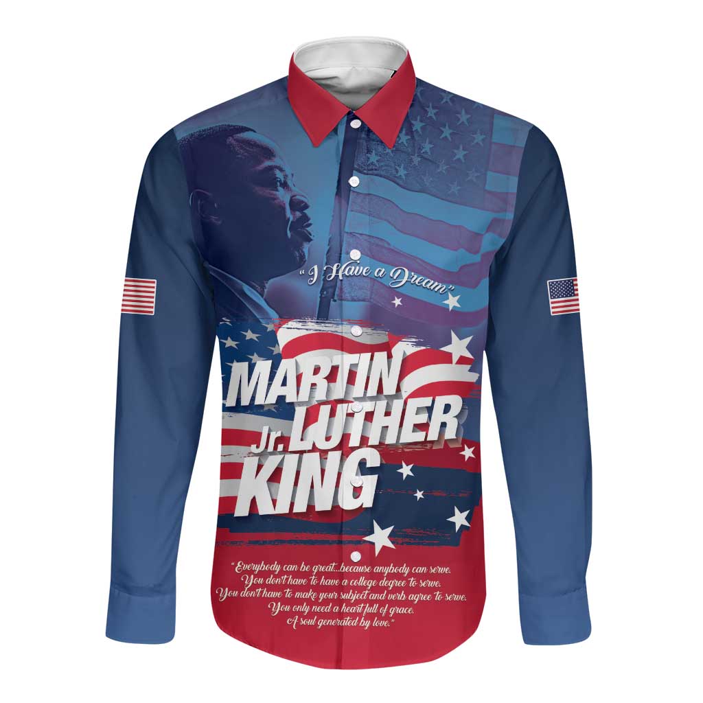 Martin Luther King MLK Long Sleeve Button Shirt I Have A Dream - Wonder Print Shop