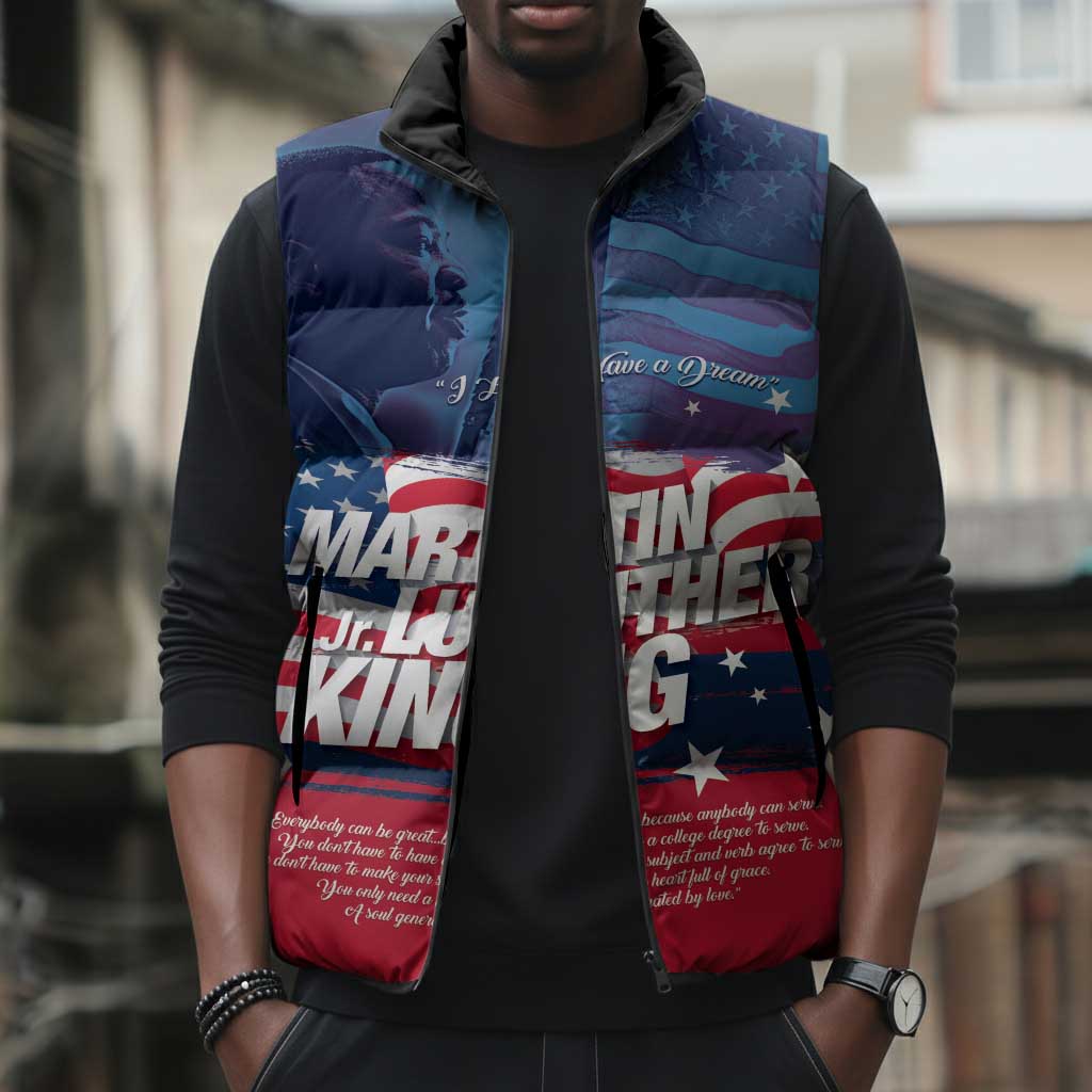 Martin Luther King MLK Sleeveless Puffer Jacket I Have A Dream - Wonder Print Shop