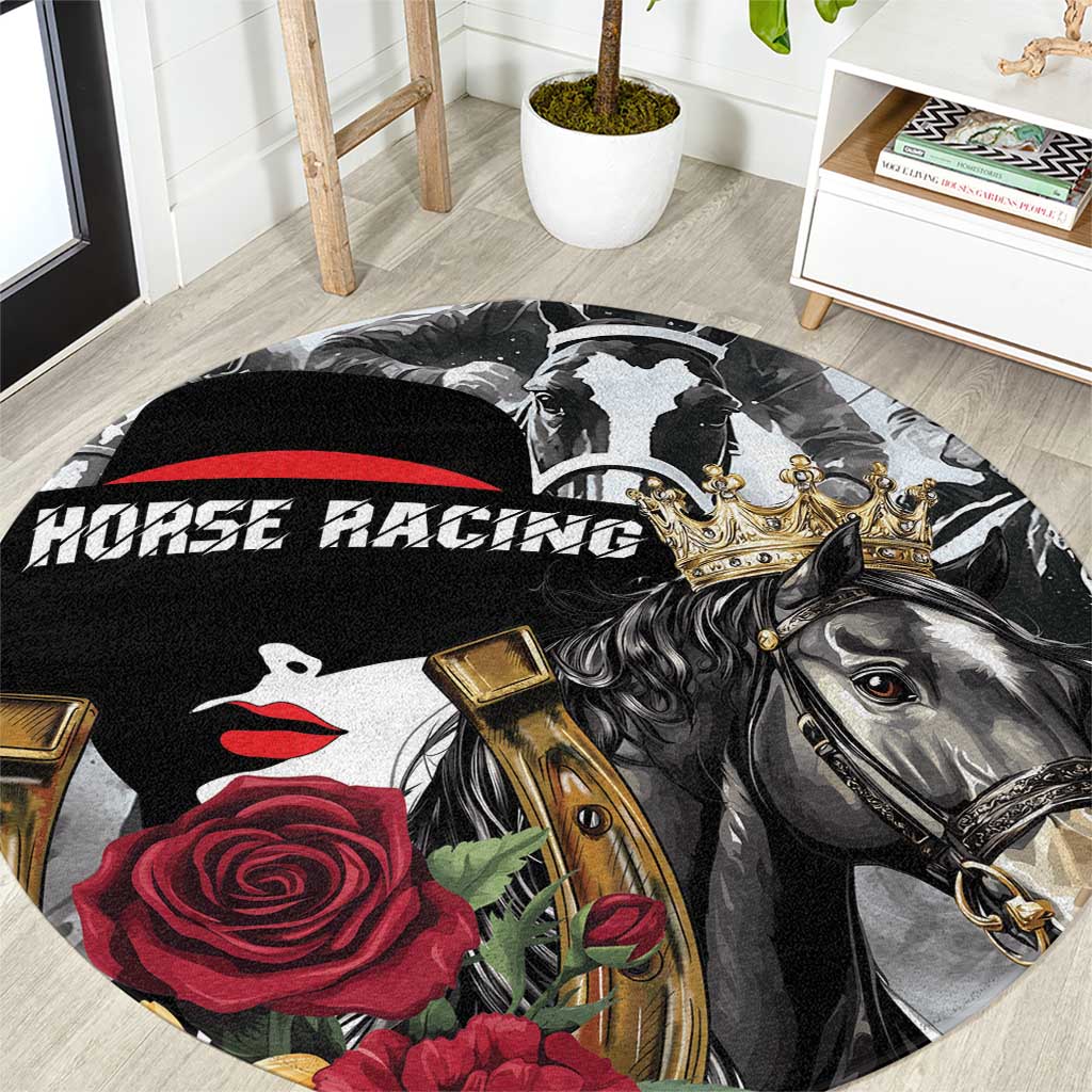 Horse Racing Round Carpet Derby Lady Triple Flowers