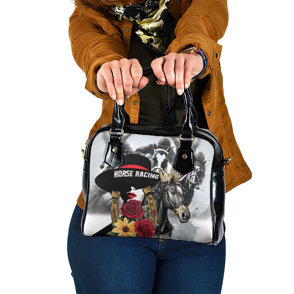 Horse Racing Shoulder Handbag Derby Lady Triple Flowers