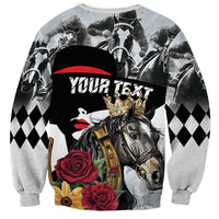 Personalized Horse Racing Sweatshirt Derby Lady Triple Flowers