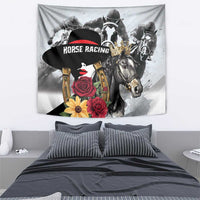 Horse Racing Tapestry Derby Lady Triple Flowers