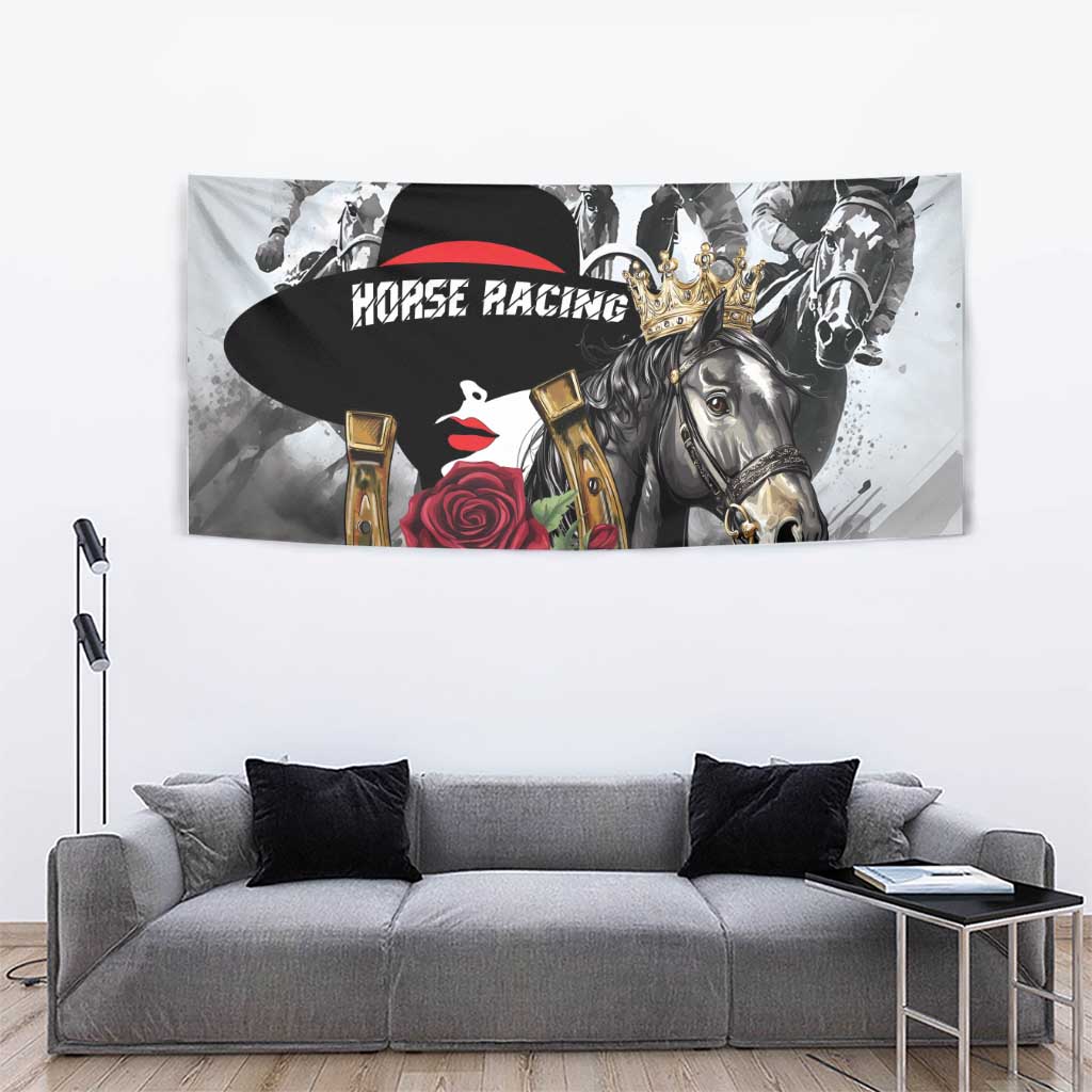 Horse Racing Tapestry Derby Lady Triple Flowers