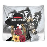 Horse Racing Tapestry Derby Lady Triple Flowers