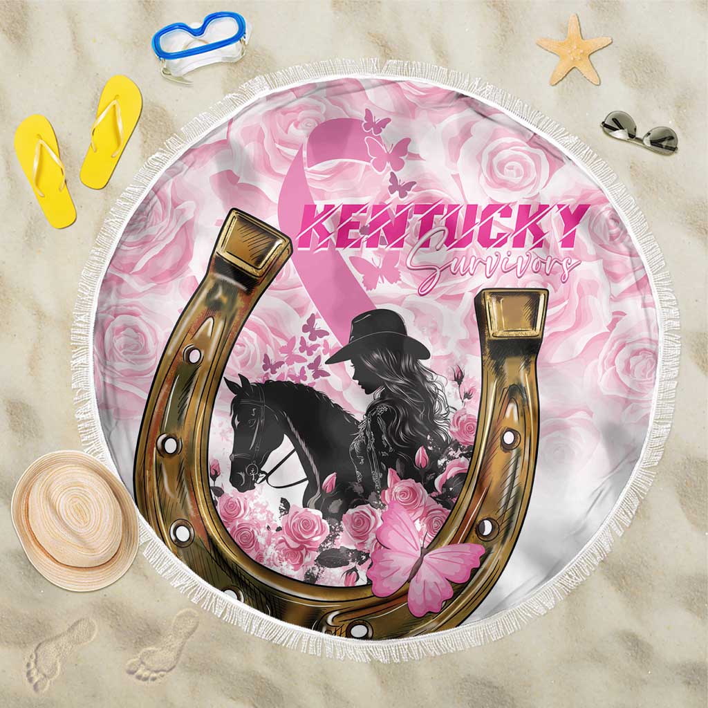 Kentucky Survivors Beach Blanket Horse Derby Lady Pink Roses