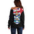 Personalised Bonaire Off Shoulder Sweater Boneiru Coat of Arms