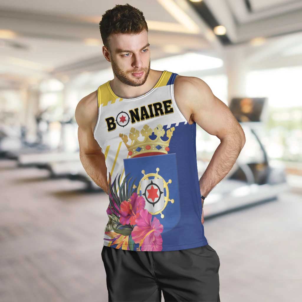 Personalised British Leeward Islands Men Tank Top Tropical Flower Grunge Style