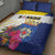 British Leeward Islands Quilt Bed Set Tropical Flower Grunge Style