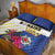 British Leeward Islands Quilt Bed Set Tropical Flower Grunge Style