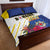 British Leeward Islands Quilt Bed Set Tropical Flower Grunge Style